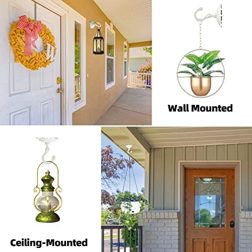 Sungmor Heavy Duty Ceiling Hooks for Hanging Plants, 3PC White 3.5x3.9Inch Large Cast Iron Ceiling Hooks, Antique Decorative Ceiling Swag Hooks for Hanging Planter Chandelier Wind Chime Lantern Hanger - Image 4