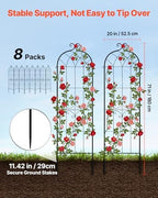VEVOR Garden Trellis, 71 x 20 inch Rose Trellis, 8 Packs Garden Flower Rose Trellises with Powder-Coated Finish & Convenient Locking Design, Plant Support Trellises for Flowers, Vegetables, Roses - Image 2