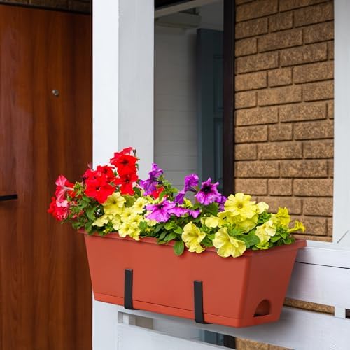 Window Boxes Planters 17’’ Railing Planter Box with Adjustable Brackets - Image 6