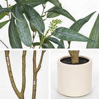 Eucalyptus Trees Artificial Indoor - 6FT Tall Faux Eucalyptus Plants in White Planter, Fake Plant Décor for Farmhouse Bedroom Office Room Hallway Decoration - Image 6