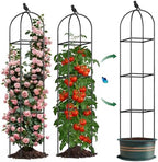 Square Tomato Cages for Garden, 6.2 FT Cucumber Trellis for Flowers, Grape, Pea, Rose, Bean, Rustproof Plastic Coated Metal Plant Support for Potted Plants Indoor Outdoor - 2PC Obelisk Trellis by CLFUN