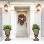 Magshion 20" Urn Planters for Outdoor Plants, Set of 2, Antique Brass - Image 3