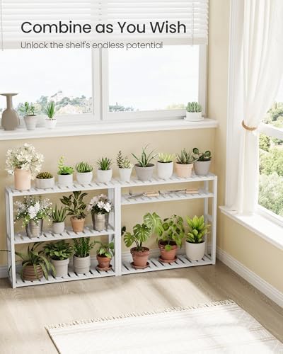 SONGMICS Bamboo Bathroom Shelf, 3-Tier Adjustable Plants Rack - Image 4