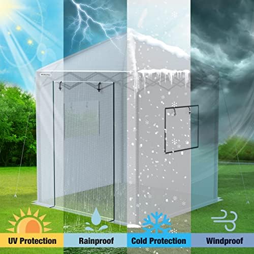 WORKPRO 94”x 94”x 99” Pop-up Greenhouse for Outdoors - Image 6