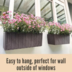 LaLaGreen Wall Planters Outdoor (20in, 2 Pack) Hanging Window Flower Boxes - Image 4