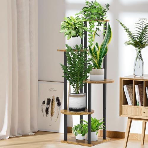5 Tier Plant Stand Indoor Corner Tall Shelf for Multiple Plants - Image 5