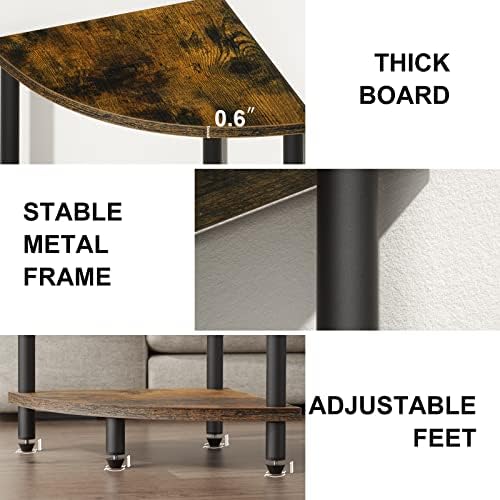 SRIWATANA 42.9" 4-Tier Corner Shelf Stand, Tall Standing Wood Display Unit - Image 5