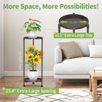 KMOTASUO 2 Tier Metal Plant Stand Tall for Indoor Outdoor Corner, Bronze - Image 5