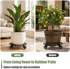 1-Pack Extra-large Metal Plant Caddy with Wheels 16 Inch Heavy-duty Rolling Plant Stand with Casters Wheeled Flower Pot Mover Roller Rust-proof Iron Planter Dolly Coaster for Indoor Outdoor Use, Black - Image 6
