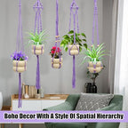 Hoteam 12 Pcs Macrame Plant Hangers Macrame Hanging Planters for Indoor Plants Handmade Boho Hanging Baskets Flower Pots Holder for Outdoor Home Wall Decor - Image 6