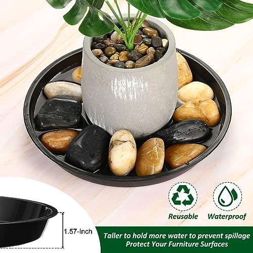 PATIKIL 3 Pack Plastic Plant Saucer, 15 Inch Plant Tray for Pots Round Plant Dish Plant Drip Trays Water Tray for Indoors Outdoors Garden, Black - Image 5