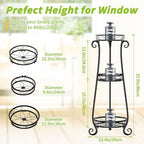KMOTASUO 3 Tier Metal Plant Stand Tall for Indoor Outdoor Corner, Black - Image 3