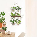 Mkono Plant Propagation Tubes and 43 Inch Macrame Plant Hanger Large for up to 12 Inch Pot Extra Long - Image 2