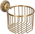 Vintage Toilet Paper Basket, Antique Brass Wall Mounted Tissue Paper Holder with Stable Metal Stand, Bathroom Decor, for Plant, Flowerpot and Roll by OUKENS
