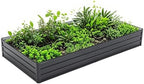Galvanized Raised Garden Bed Kit Outdoor, 8X4X1FT Metal Planter Boxes Set, Large Rectangle Planters Garden Vegetable & Flower Beds for Herbs, Fruits, Planting Backyard Patio by Unknown