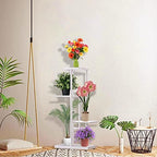 MTB Garden 4 Tier White Metal Plant Stand Indoor Outdoor Flower Pot Display Planter Shelf - Image 5