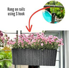LaLaGreen Outdoor Wall Planters (20in, 2 Pack) Black Window Flower Boxes - Image 4