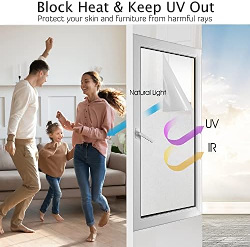 HIDBEA Frosted Glass Window Privacy Film,Static Cling 45.2 in x 13.1 ft - Image 2