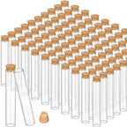 Thyle 100 Pcs Glass Test Tubes with Cork, 20ml Clear 20x105mm Flat Bottom by Thyle
