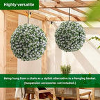 21.6 Inch Artificial Hanging Topiary Balls Set of 2, Faux Flower Balls for Garden Patio Wedding Valentine's Day Decor, Outdoor Indoor Hanging Decorations for Porch Front Door Party, White - Image 4