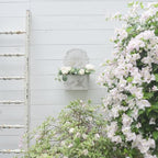 BIG FORTUNE Metal Wall Mount Planter Wall Vases for Flowers Shabby Chic Decor for Rustic Farmhouse Outdoor Decor (White) - Image 3
