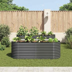 Galvanized Steel Raised Garden Bed 94.5x31.5x31.9 Inch Gray Planter - Image 3