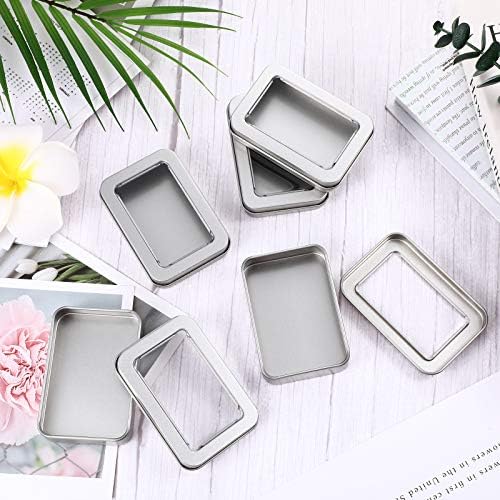 48 Pcs Tin Box Metal Tins with Lids Clear Top Empty Mini Portable Tins Box - Image 4