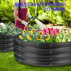 Round Galvanized Steel Fire Ring/Fir Pit for Outdoor,Durable Round Galvanized Steel Raised Garden Bed for Planting - 4×4×1FT,0.8MM Thick Black (47 ins Diameter x 12 ins high, Black) - Image 6