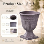 Urn Planter, 15 Inch Tall Classic Plastic Flower Pot - Image 2