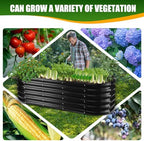 TBMLC Oval Black Galvanized Planter Box, Metal Raised Garden Bed 5X2X1.4 FT - Image 5