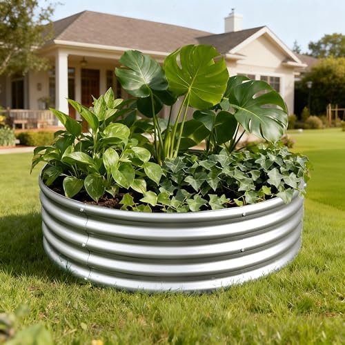 2PCS 4x4x1FT Galvanized Metal Raised Garden Bed,Outdoor Planter Box for Vegetables - Image 5