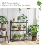 Kitsanery Metal Plant Stand Indoor Outdoor for Multiple Plants,3 Tier Plant Shelf,Large Heavy Duty Flower Holder Ladder Plant for Living Room, Patio, Balcony (Black) - Image 2
