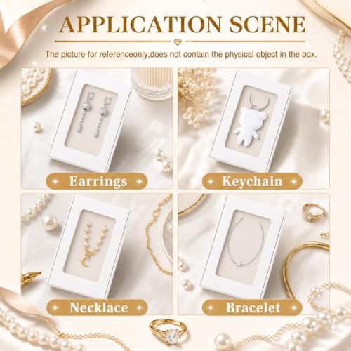 Crtiin 60 Pack Jewelry Gift Boxes Set with Clear Window, White - Image 4