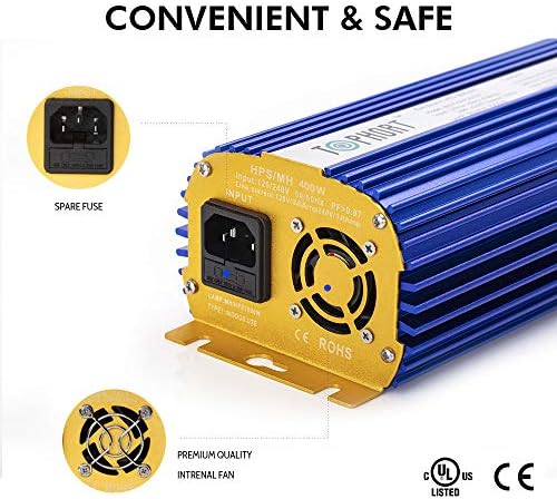 400 Watts Digital Dimmable Electronic Ballast for HPS MH Grow Light Bulb Lamp (400W, Blue) - Image 3