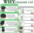 HEJIYUE Large Plant Pot, Self Watering Pots for Indoor Plants, 8/10/12 Inch Plastic Planters with Water Level Indicator, Drainage Holes & Deep Reservoir, Modern Decorative Flower Pot (Black) - Image 6