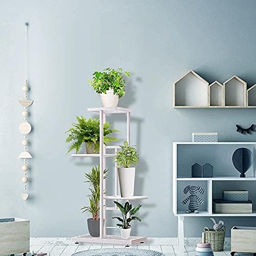 MTB Garden 4 Tier White Metal Plant Stand Indoor Outdoor Flower Pot Display Planter Shelf - Image 6