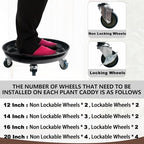 Plant Caddy with Wheels 20 Inch 3 Pack, Heavy Duty Metal Plant Stand & Dolly with Lockable Casters, Holds 310 lbs for Indoor Outdoor Large Flower Pots, Black - Image 5