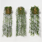 3 Pack Artificial Hanging Plants with Pot in Baskets for Wall Decor - Image 2