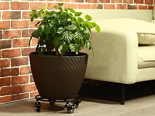 3 Packs Large Metal Plant Caddy with Wheels 13.6" Rolling Plant Stands Heavy-Duty Wrought Iron Plant Dolly Plant Rollers Planter Mover with Casters - Image 7