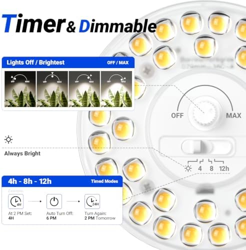 Barrina OG11A Grow Light Bulbs for Indoor Plant, 4000K 11W, 3 Packs, White - Image 4