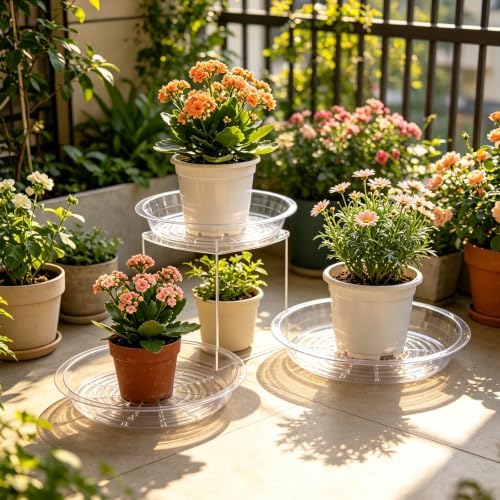 TITE 5 Pack Clear Plant Saucer Heavy Duty Sturdy Drip Trays for Indoor and Outdoor Plants - Image 5