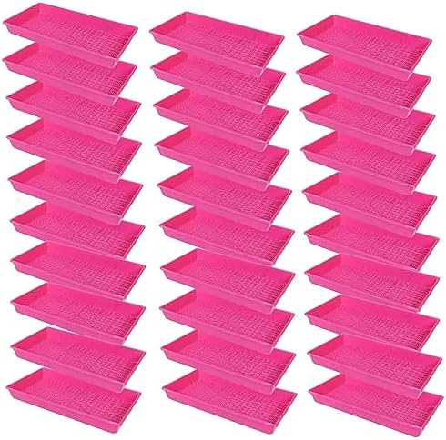 SUNPACK 10" x 20" Heavy Duty Mesh Plastic Seed Starting Tray, Magenta, 2.3" (Pack of 30) - Ensures Water Drainage and Aeration, Perfect for Greenhouses or Indoor Gardening by SUNPACK