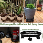 7 Packs Plant Caddy with Wheels 11.8" Plastic Rolling Plant Stands Heavy-duty Plant Dolly with Casters Indoor Outdoor Wheeled Plant Roller Base Large SaucerTray Mover - Image 6
