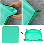 Repotting Mat Planting Mat Waterproof Foldable Garden Mat Garden Potting Pad for Flowerpot Transplanting Mixing Soil Plant Pruning Garden Tool(Green 50x50CM Set) - Image 3