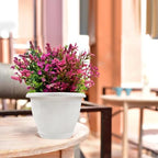Plastic Flower Pots Planters For Indoor Plants, 4 Pack 12 Inch White Plant Pots With Drainage Hole & Tray, Modern Decorative Large Plant Pot With Saucer For Indoor Outdoor Plants Garden House Planter - Image 5
