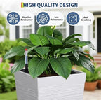 Garvee 22.5" Tall Outdoor Planters Set of 2, Self Watering Tall Planters - Image 2