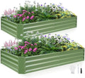 INNO STAGE 2Pcs Galvanized Raised Garden Bed, 6x3x1FT Outdoor Planter Box by INNOSTAGE
