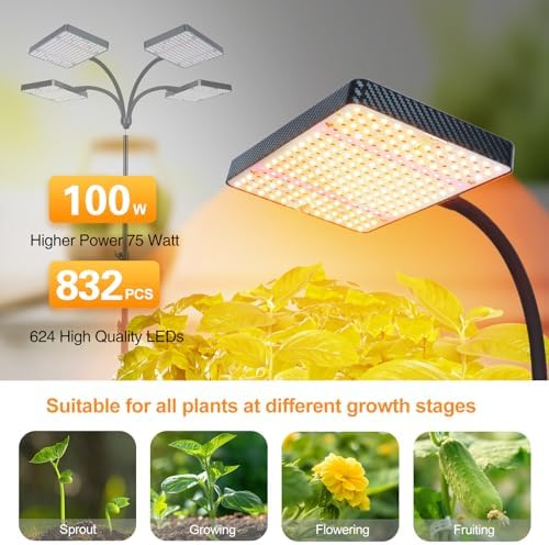FECiDA High Output Tall Grow Lights for Indoor Plants with Stand and Timer - Image 4