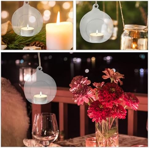 6pcs Glass Hanging Globe Tealight Holders with Rope for Dinner Parties - Image 4