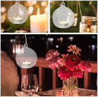 6 Piece Glass Globe Hanging Tealight Holder for Holiday Decor - Image 4